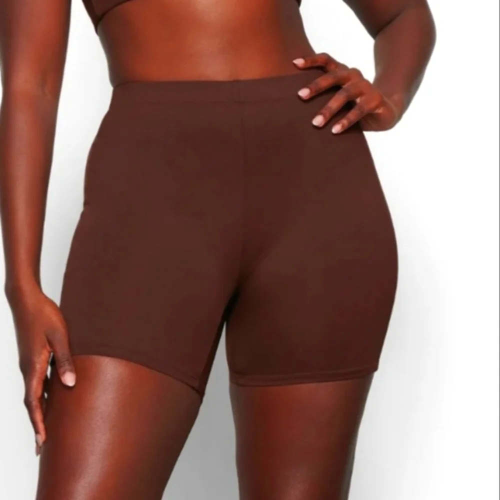 NWT SKIMS High Waist Recycled Swim Shorts Cocoa Plus 3X